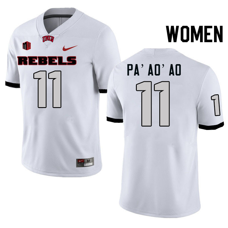 Women #11 Koi Pa'ao'ao UNLV Rebels College Football Jerseys Stitched-White